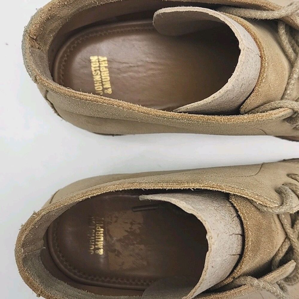 Johnston & Murphy Ankle Boot Chukka Tan Suede Lace-Up Women Size 9 Gum Sole Shoe - Picture 10 of 12